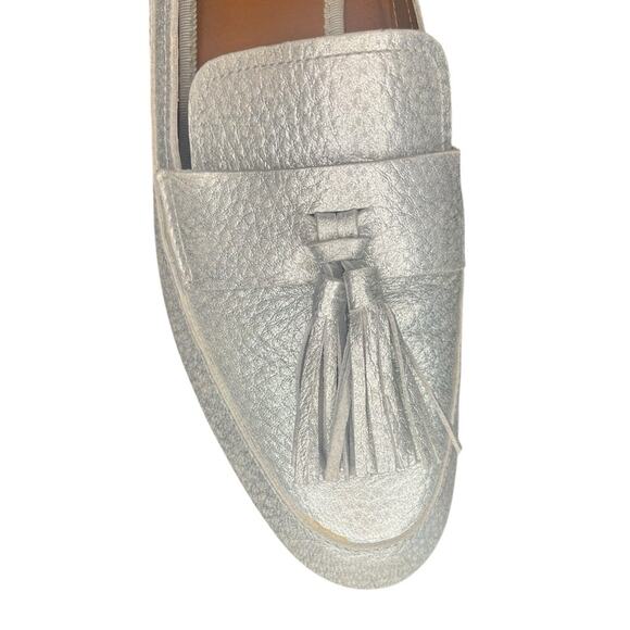 FRANCO SARTO Bisma Metallic Silver Loafers with Tassels Women's Size 7.5 - Picture 4 of 9